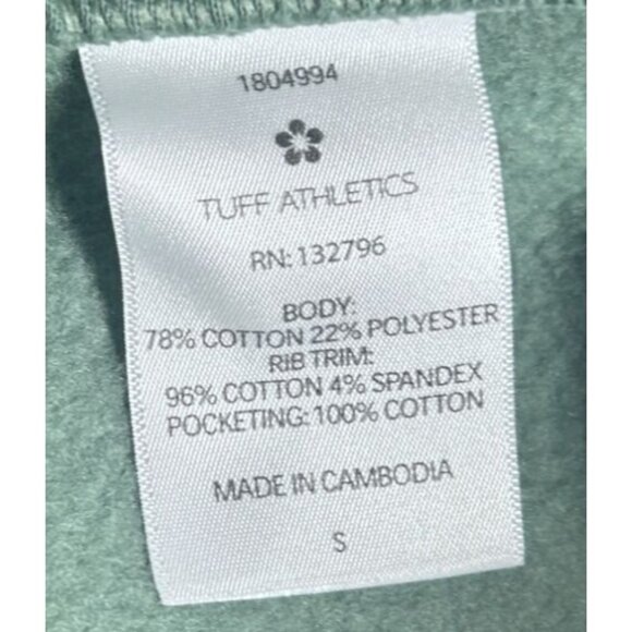 Tuff Athletics Crew Neck Sweatshirt Women Small Green Cotton Blend New With Tags - Picture 7 of 9
